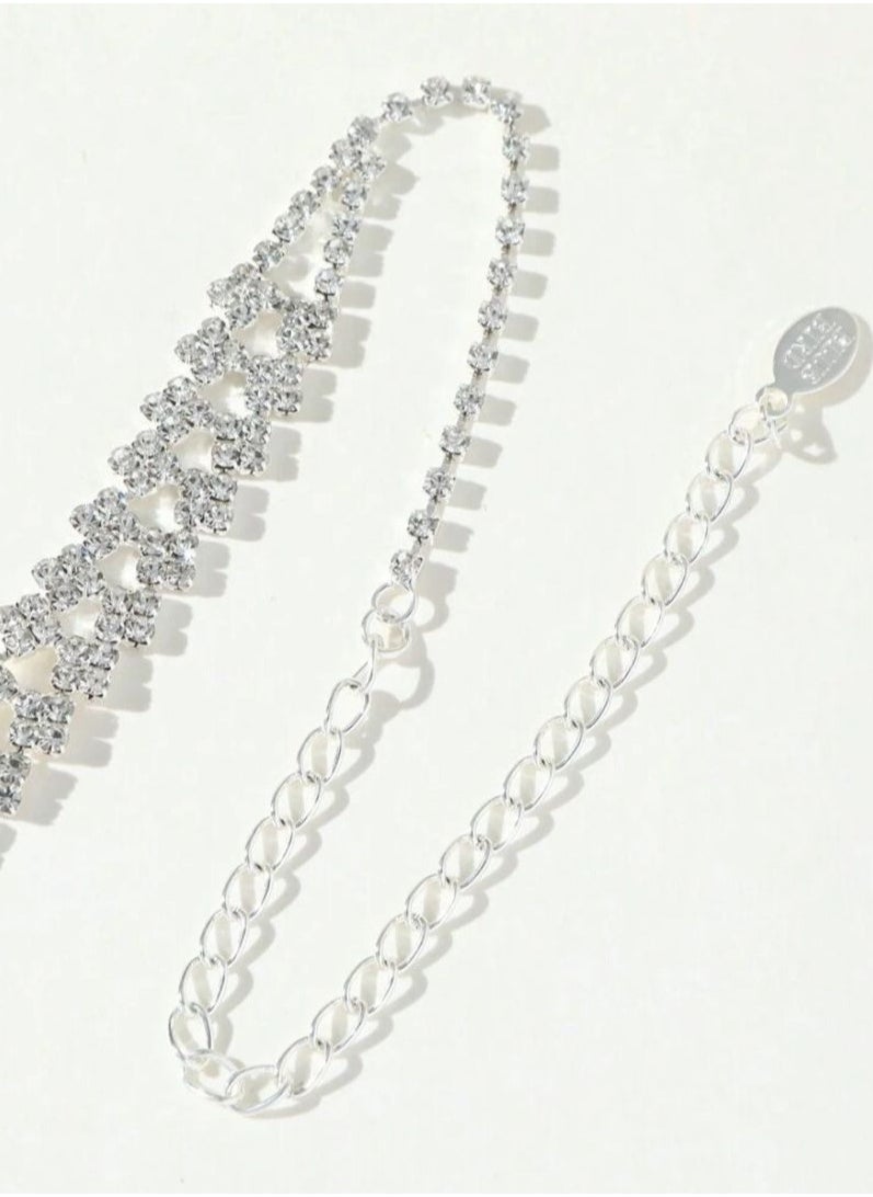 Generic Sparkling Full Rhinestone & Cubic Zirconia Water Drop Shape Necklace & Earrings Bridal Wedding Jewelry Set  - Image 3