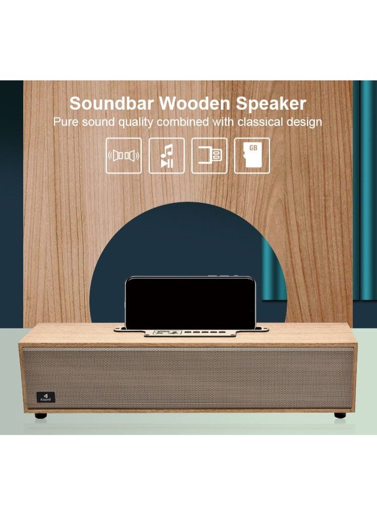 كيسونلي G11 - مكبر صوت خشبي - مكبر صوت لاسلكي - مكبر صوت بلوتوث - صوت ستريو وعمق في البيس - خشبى - Image 2