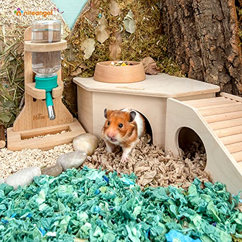 Niteangel Birch Chamber-Maze Hamster Hideout - Small Pets Woodland House Habitats Decor for Hamster Mice Gerbils Mouse - Image 4