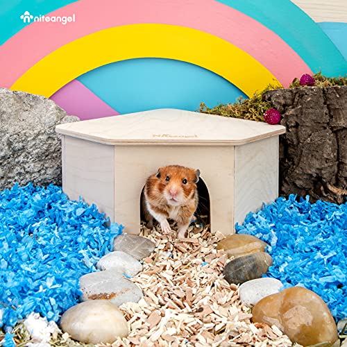 Niteangel Birch Chamber-Maze Hamster Hideout - Small Pets Woodland House Habitats Decor for Hamster Mice Gerbils Mouse - Image 2