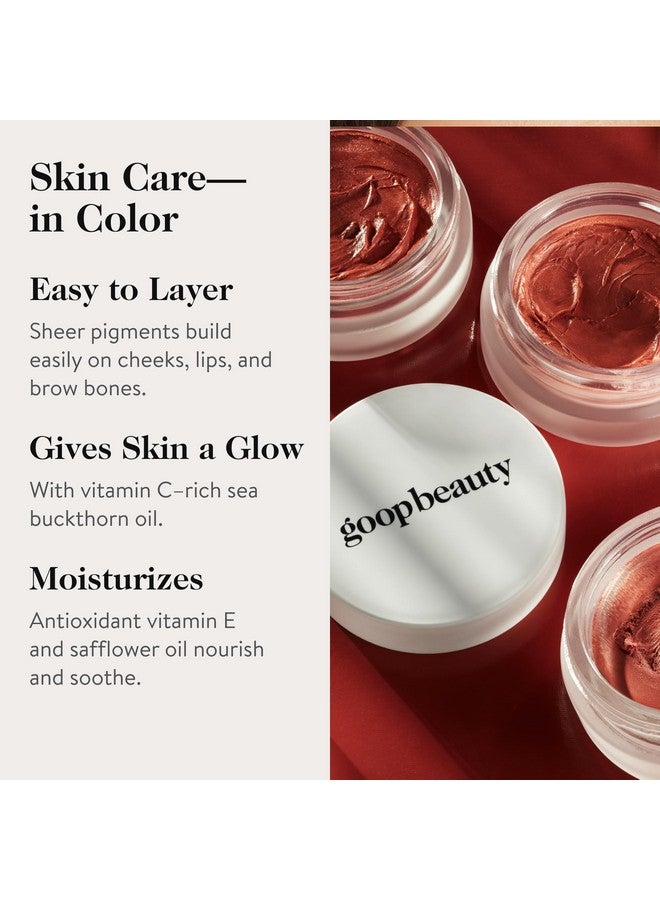 goop Beauty Cream Blush | Sheer Pop of Color for Lips & Cheeks | Vitamin C, Vitamin E, & Safflower Oil | Natural Makeup for Glowing Skin | Paraben & Silicone Free | 0.5 oz | Velveteen - Sheer Mauve - Image 4