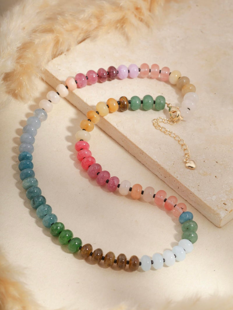 Sacina Boho Trendy Colorful Beaded Crystal Choker, Hippie Necklace, Y2k Summer Beach Necklace, Christmas Jewelry Gift for Women - Image 5