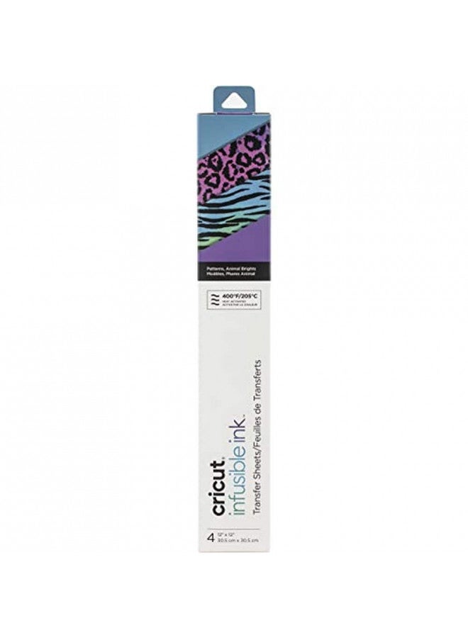 Cricut Infusible Ink Transfer Sheets -4 Sheets 12" x 12" - Animal Brights Pattern - For Cricut EasyPress, Maker, Explore Air 2 - Image 1