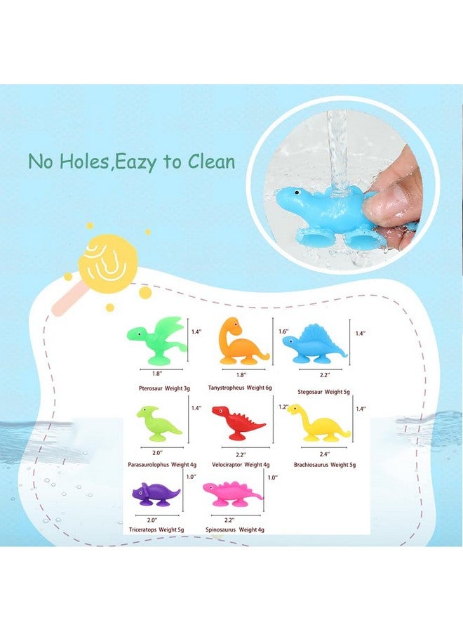 YUERFEILA 16 PCS Suction Cup Toys Bath Toys Party Favor for Kids ,Dinosaur Silicone Sucker Toys No Hole Bathtub Shower Toys Travel Toys Window Toys for Toddlers Boys Girls - Image 3