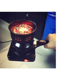 REFURA Electric Charcoal Starter, Fire Burner Stove - Porcelain Coating Removable Handle - For Boiler Bbq, Fire Entry And Coal Burner | Black | RE-8008  - Image 2