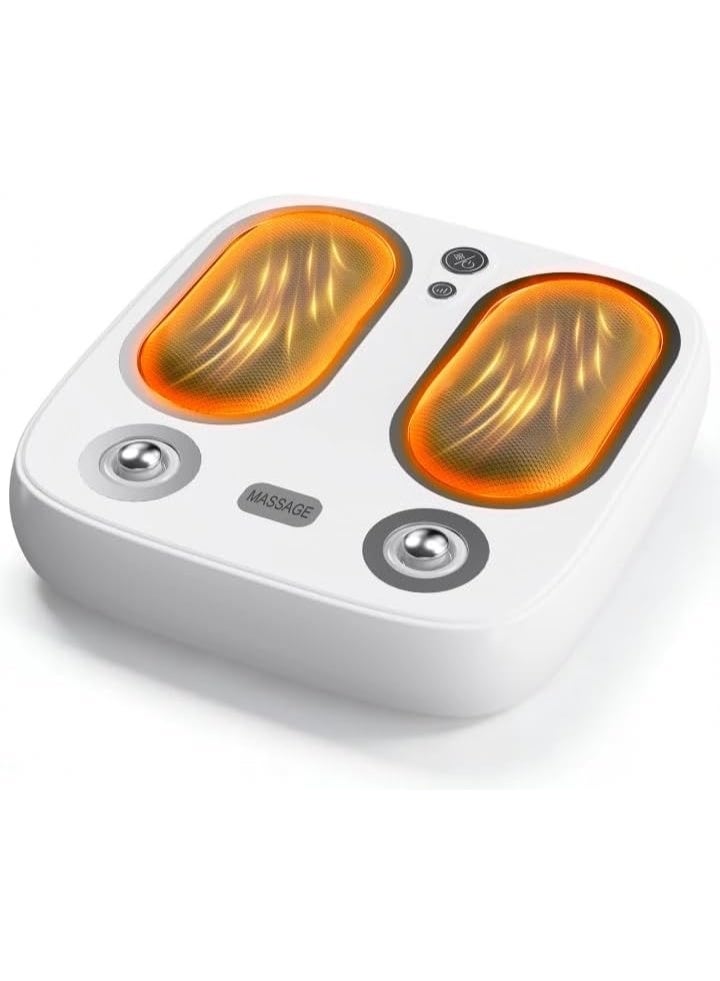 BlueFire Foot Massager Machine with Heat, Kneading & Vibration, 3 Massage Modes, 3 Intensity Levels, 2 Heat Levels, Full Sole Massage, 15-Min Auto Shut-Off, Washable Cover, USB Type-C Rechargeable Portable Foot Massager for Men & Women, Feet, Calves, Legs & Lower Back - Image 1