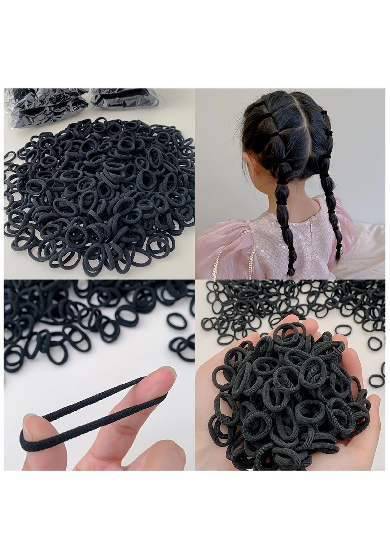 Generic 100pcs Small Elastic Hair Bands for Girls - Solid Color Polyester Ponytail Holders, Casual All-Season Hair Ties, Daily Use Rubber Scrunchie Hair Accessories for Teens - Image 2
