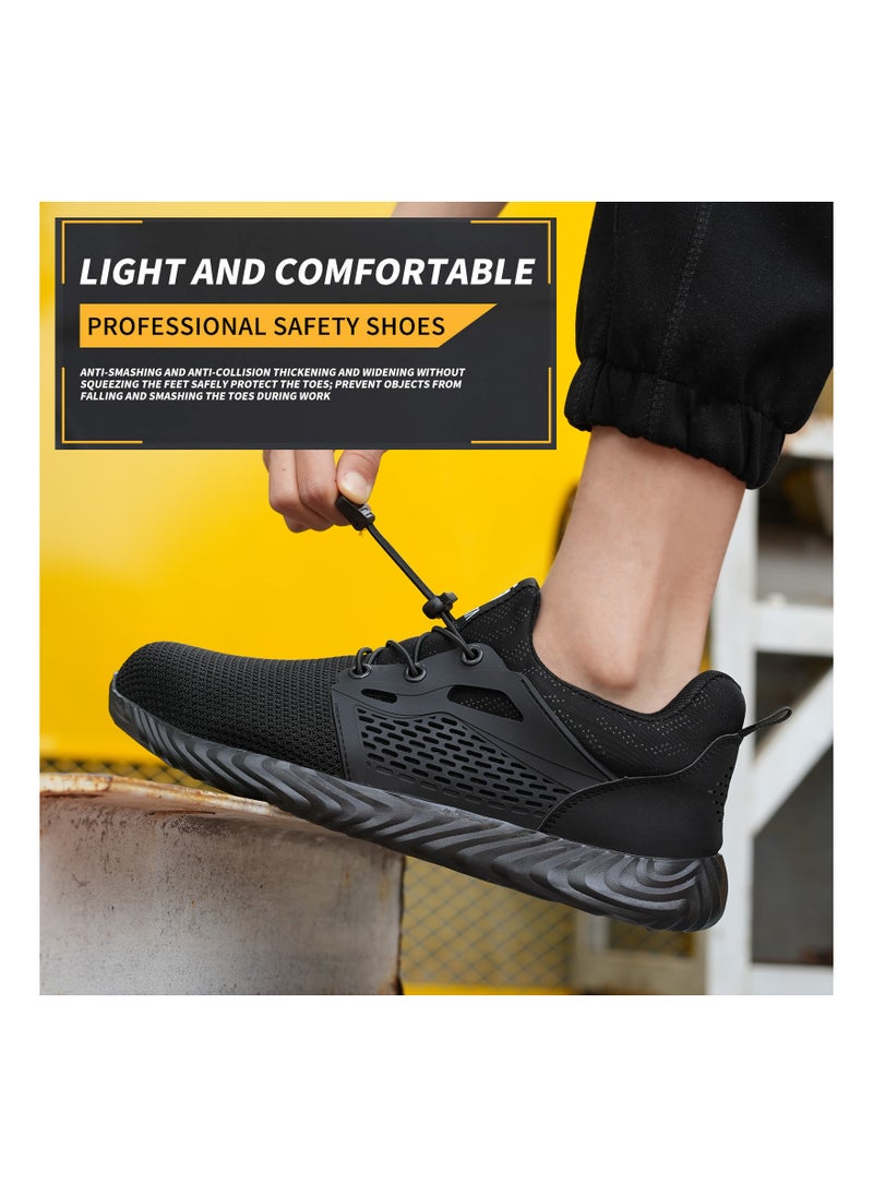 SLIMTA - SLIMTA Men Women Safety Shoes Non-Slip Steel Toe Cap Trainers Mesh Breathable Lightweight Comfortable Puncture Proof Industrial Shoes - Image 1