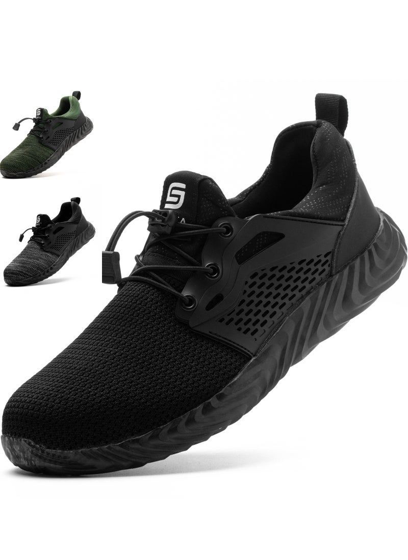 SLIMTA - SLIMTA Men Women Safety Shoes Non-Slip Steel Toe Cap Trainers Mesh Breathable Lightweight Comfortable Puncture Proof Industrial Shoes - Image 1