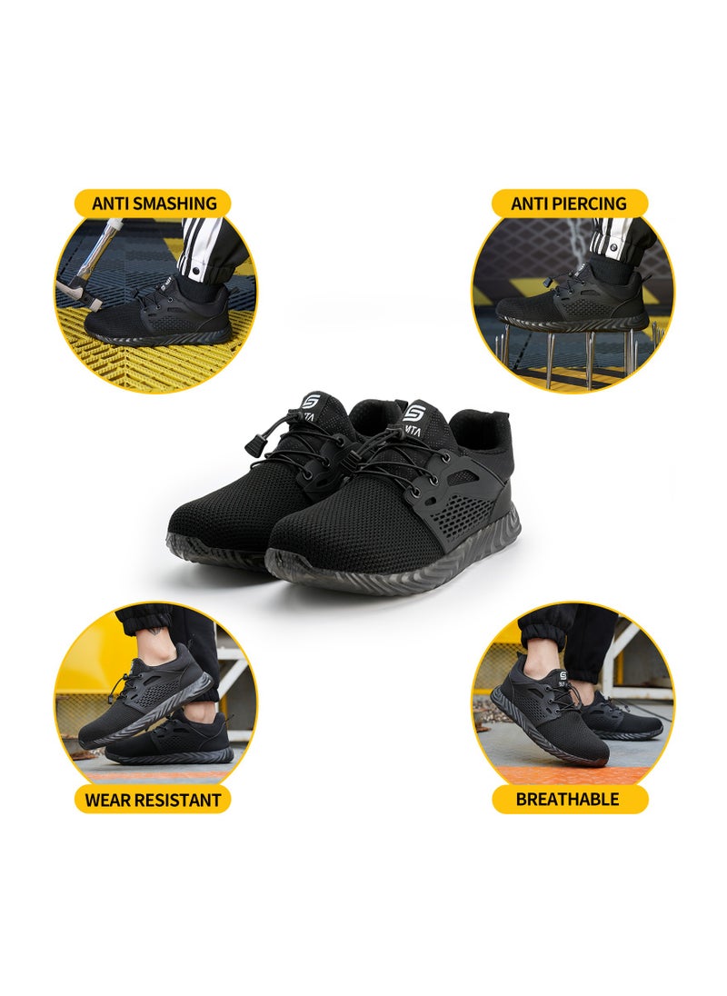 SLIMTA - SLIMTA Men Women Safety Shoes Non-Slip Steel Toe Cap Trainers Mesh Breathable Lightweight Comfortable Puncture Proof Industrial Shoes - Image 1