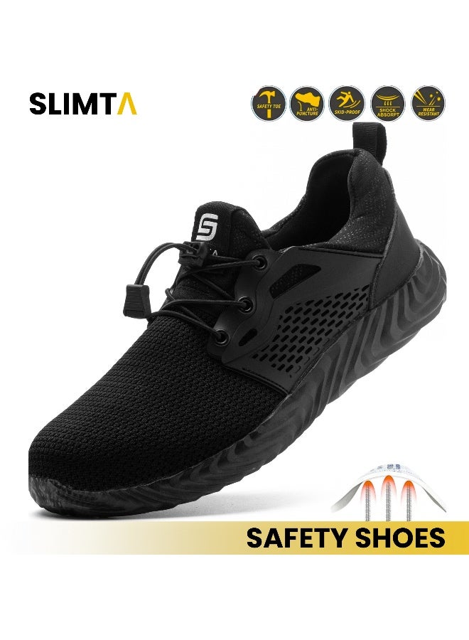 SLIMTA Men Women Safety Shoes Non-Slip Steel Toe Cap Trainers Mesh Breathable Lightweight Comfortable Puncture Proof Industrial Shoes - Image 1