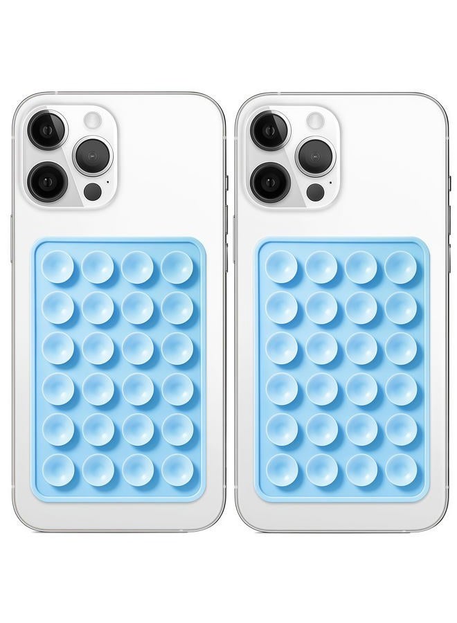 Galundge 2 Pack Silicone Suction Phone Case Mount, Non Slip Sticky Grip for Cellphone, Silicon Adhesive Suction Cup Mount, Strong Grip Holder for Selfies and Videos (Baby Blue) - Image 1
