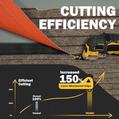 TOLESA Oscillating Multi Tool Hook Knife Blade, 5 PCS Multitool Saw Blades for Cutting Soft Materials Roofing Shingles, PVC Floor Carpet, Cardboard - Image 2