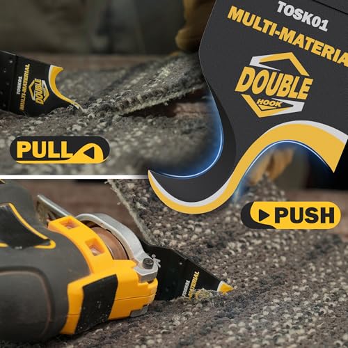 TOLESA Oscillating Multi Tool Hook Knife Blade, 5 PCS Multitool Saw Blades for Cutting Soft Materials Roofing Shingles, PVC Floor Carpet, Cardboard - Image 3