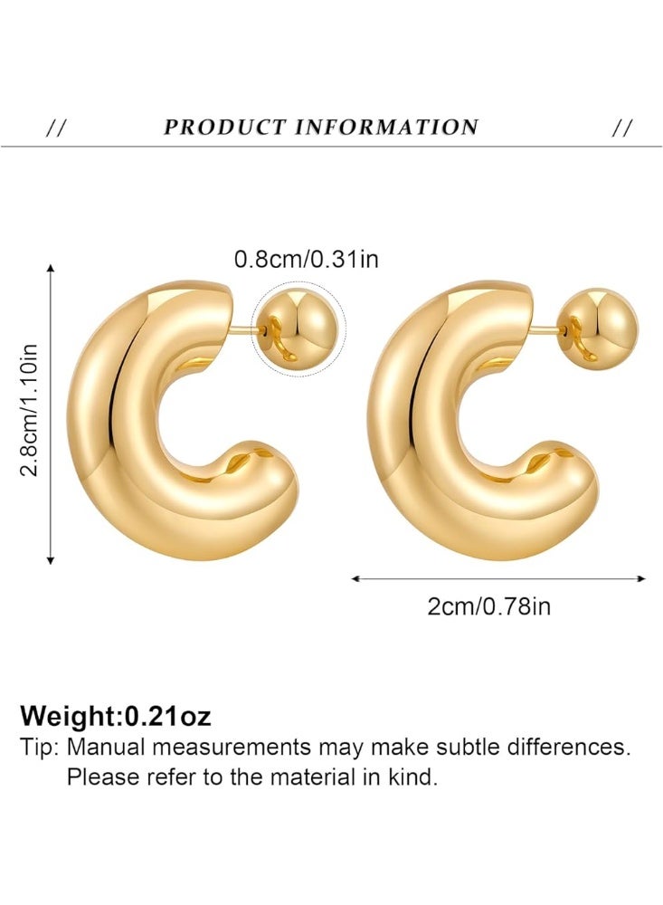 Luxuria Thick hoop earrings with a C-shaped design, featuring a ball back closure or a design known as a Kelly tube hoop. - Image 4