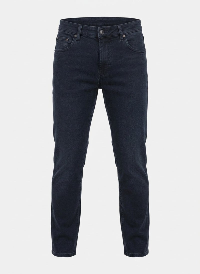 AUXOM Men's Slim Ankle Jeans - Blue Black - Image 1