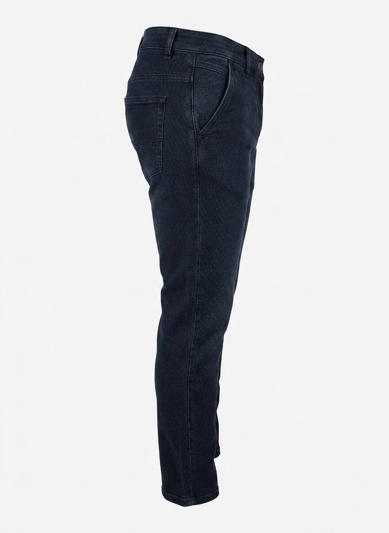 AUXOM Men's Slim Ankle Jeans - Blue Black - Image 4
