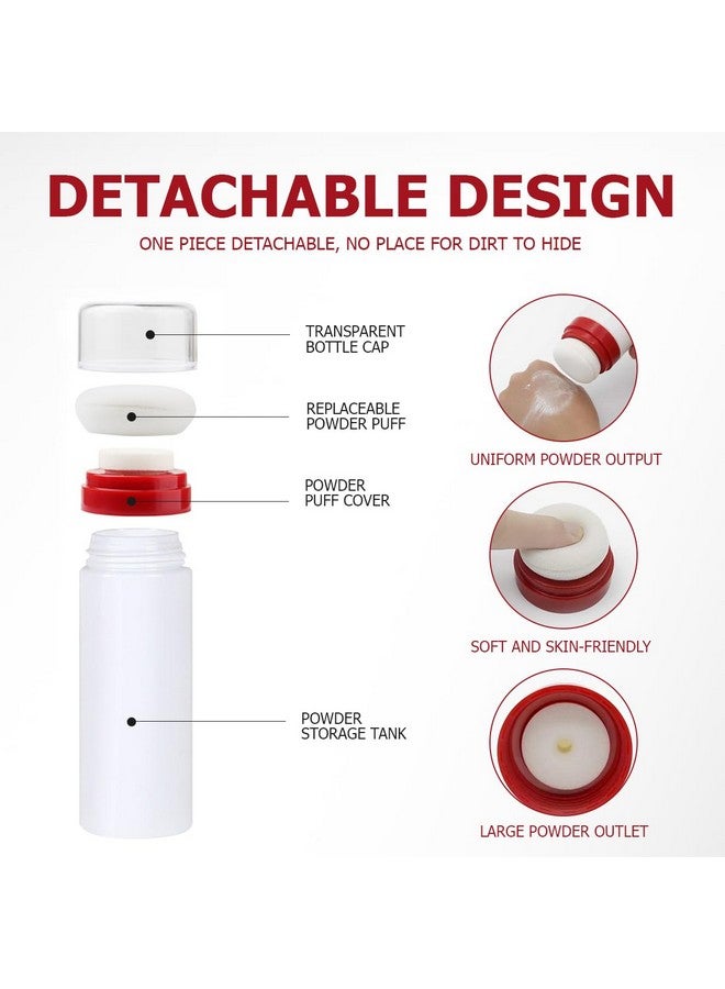 LNQ LUNIQI 2Pcs Empty Loose Powder Dispenser Bottle Portable Travel Powder Puff Case Baby Talcum Powder Puff Case Refillable Powder Bottle Jars for Home Outdoor Trip（Random Colour） - Image 4