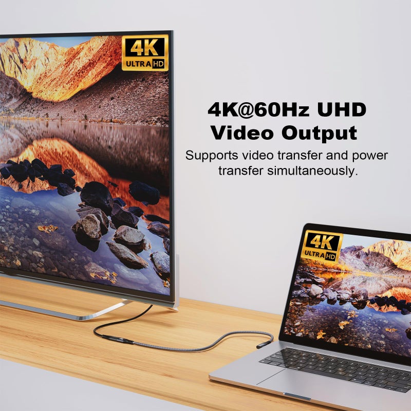 CHENLENIC 20Gbps USB C 3.2 Extension Cable, 90 Degree USBC 3.2 Gen2 Type-c Male to Female Extender Cable 4K@60Hz 240W Charging 20Gbps Data Transfer with External SSD eGPU (90 Degree Extension 20G 240W-0.25M) - Image 4