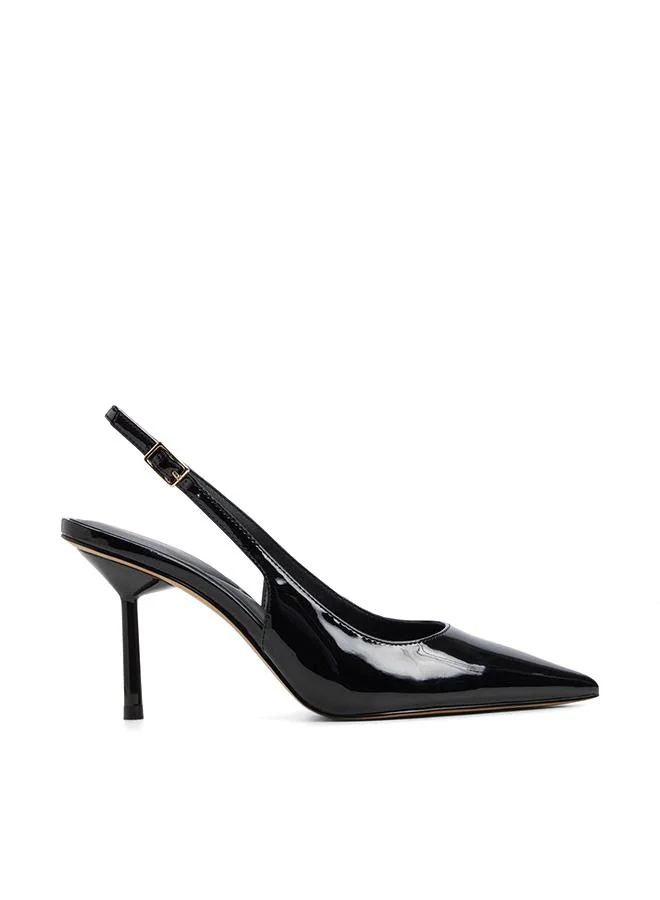 Seralina Ladies Black Heeled Shoes
