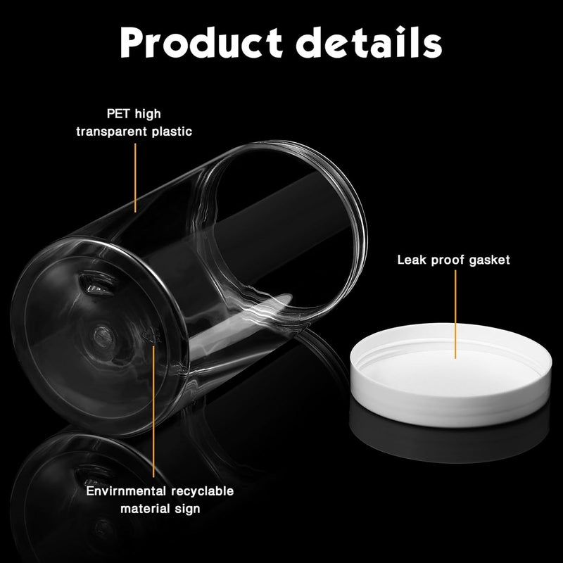 Patelai 4 Pieces Round Wide-mouth Leak Proof Plastic Container Jars with Lids for Travel Storage Makeup Beauty Products Face Creams Oils Salves Ointments DIY Making(32 Ounce,White) - Image 3