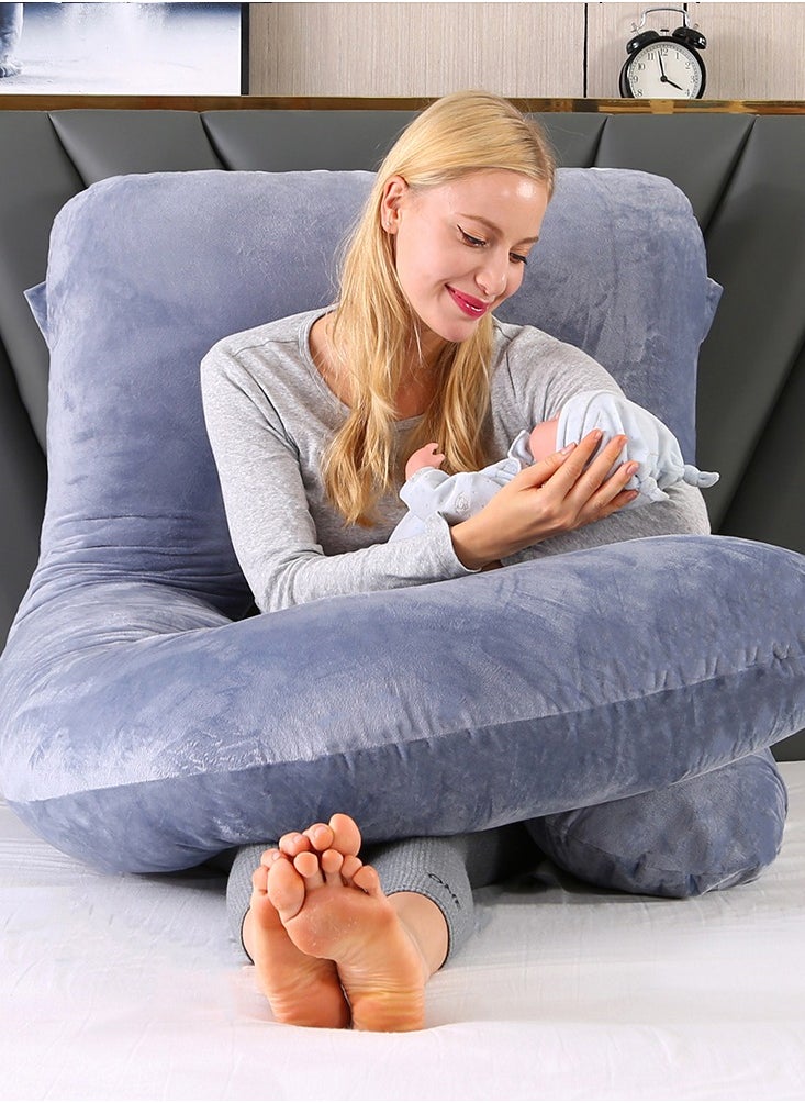 U Shaped Pregnancy Pillow, Cotton Full Body Pillow for Pregnant Women Sleeping Support, Comfortable