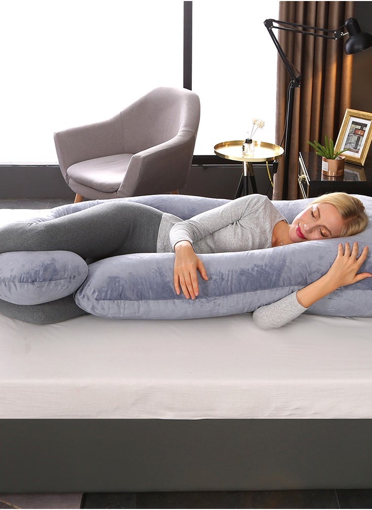 U Shaped Pregnancy Pillow, Cotton Full Body Pillow for Pregnant Women Sleeping Support, Comfortable