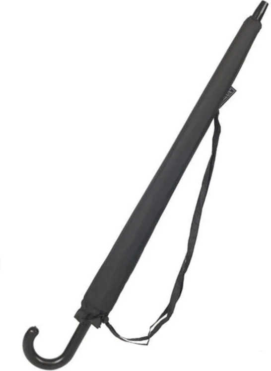 اليفن ماركت Black Patterned Walking Stick 24 Fiber Wire Leather Handle Premium Protocol Umbrella