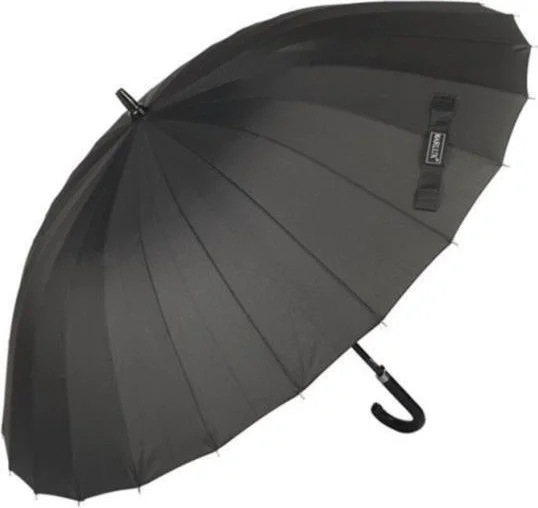 اليفن ماركت Black Patterned Walking Stick 24 Fiber Wire Leather Handle Premium Protocol Umbrella