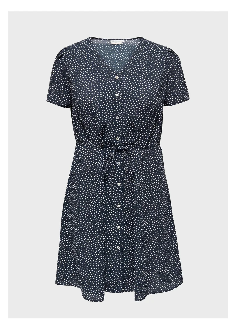 Only Carmakoma Tie Button Down Printed Dress
