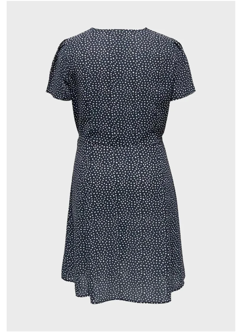 Only Carmakoma Tie Button Down Printed Dress