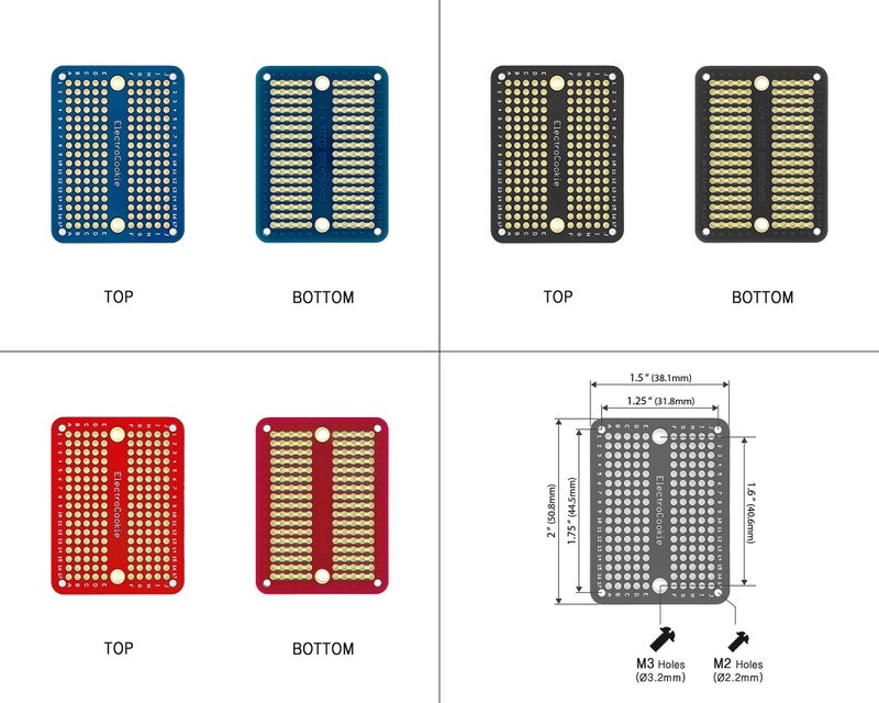 ElectroCookie Solderable Breadboard PCB Board for Electronics Projects Compatible for DIY Arduino Soldering Projects, Gold-Plated (9 Pack + 3 Mini, Multicolor Pack) - Image 4