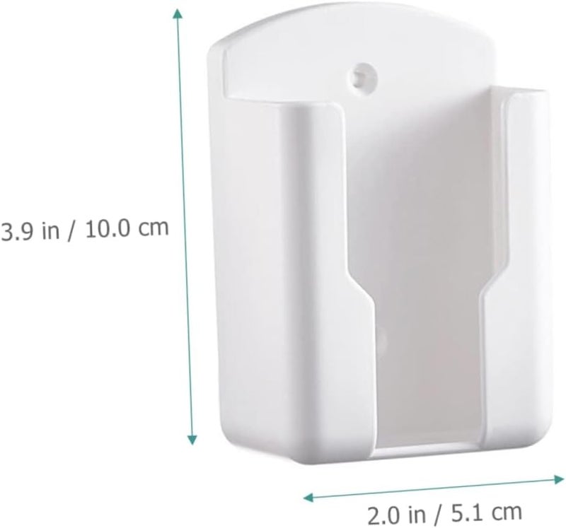 ELECDON 4 Pcs Wall Remote Holders, Wall Phone Holder Air Conditioner Remote Control Storage Box Headboard Wall Mount Phone Holder TV Remote Storage Box (White) - Image 3