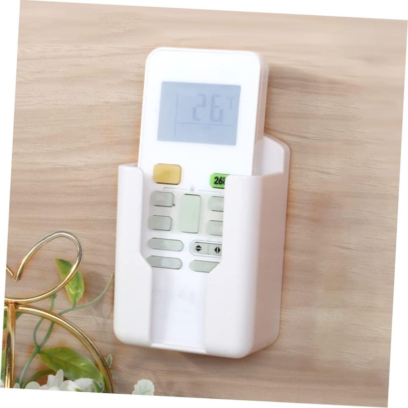 ELECDON 4 Pcs Wall Remote Holders, Wall Phone Holder Air Conditioner Remote Control Storage Box Headboard Wall Mount Phone Holder TV Remote Storage Box (White) - Image 5