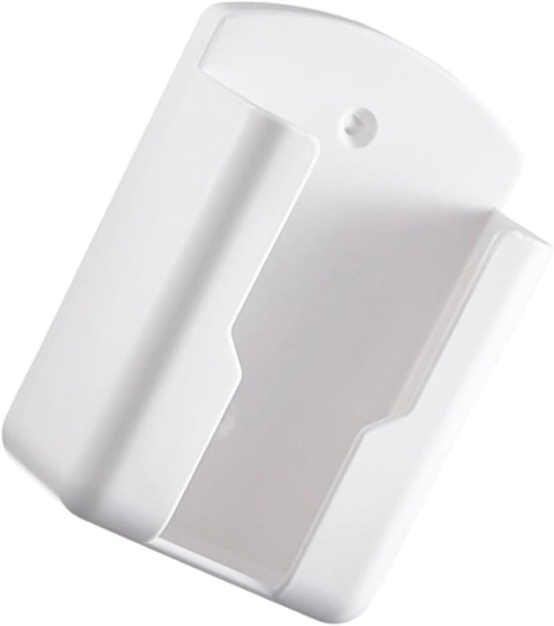 ELECDON 4 Pcs Wall Remote Holders, Wall Phone Holder Air Conditioner Remote Control Storage Box Headboard Wall Mount Phone Holder TV Remote Storage Box (White) - Image 1