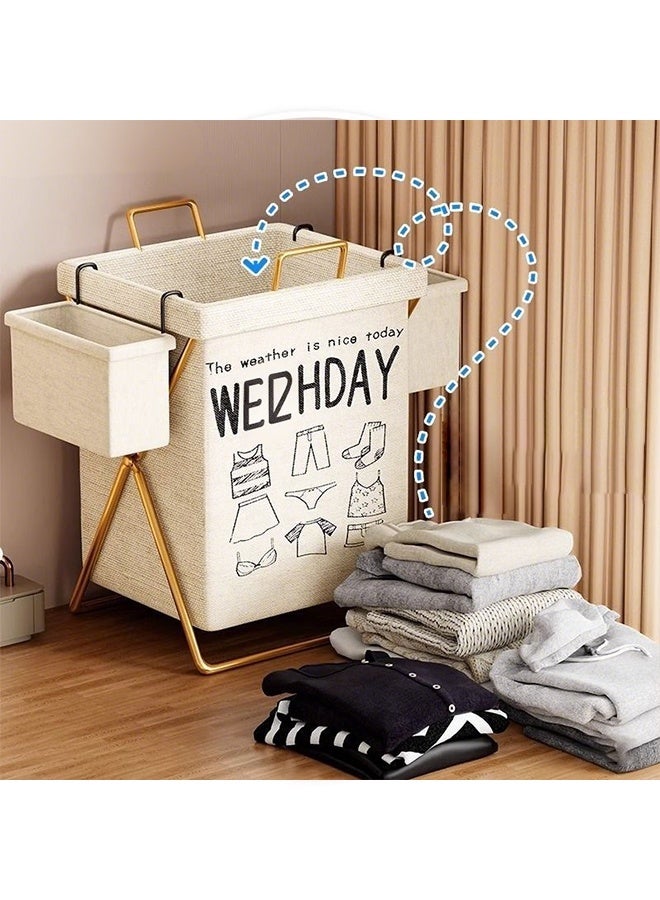 Monda Three-Piece Laundry Basket, Laundry Bag, Dirty Clothes Basket, Dirty Clothes Storage Basket, Dirty Clothes Basket, Household Foldable Clothes Storage Bucket Basket, High-Value Laundry Basket, Large Laundry Basket, 52-Liter Dirty Clothes Basket, Suitable for Bedrooms, Dormitories, And Families - Image 5