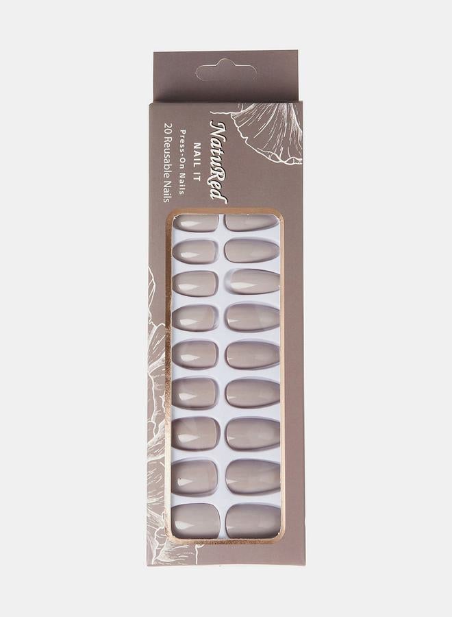 NatuRed Nail It Press-On Nails, Clam Shell