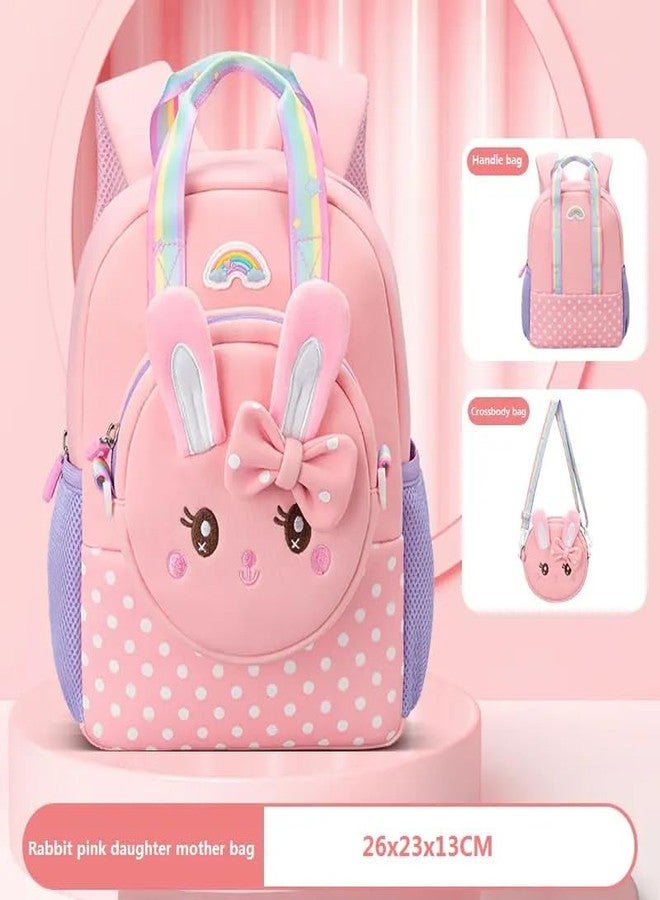 STOFFIER GARTEN Cute Rabbit Design Backpack for Kindergarten Kids with Detachable Front Pocket to Side Bag for School & Travel For Kids Age 3-5 - Image 5