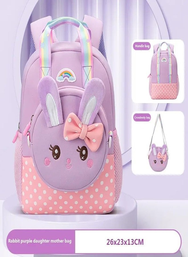 STOFFIER GARTEN Cute Rabbit Design Backpack for Kindergarten Kids with Detachable Front Pocket to Side Bag for School & Travel For Kids Age 3-5 - Image 3