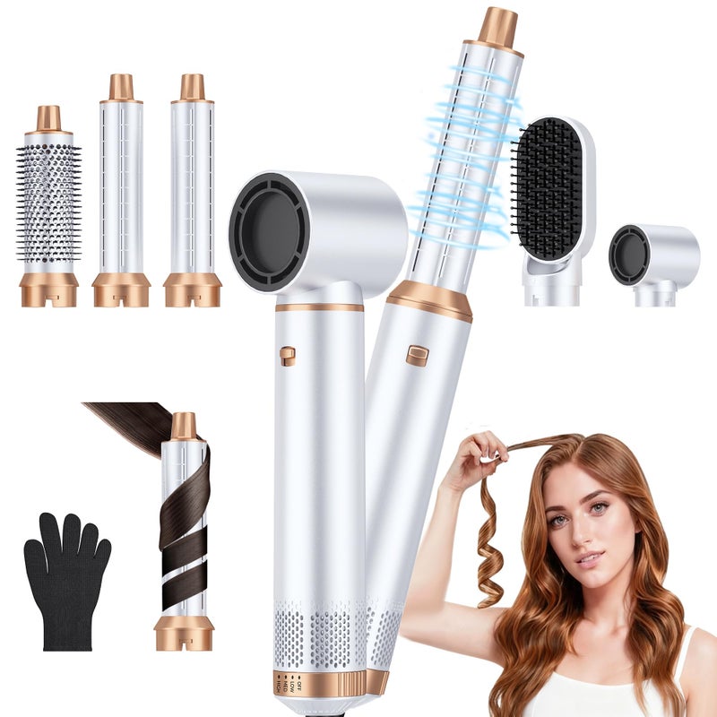 Yitrust 5 in 1 Blow Dryer Brush, Upgrade Hair Dryer Brush Air Curler Air Curling Wrap Styler, Detachable Hot Air Brush Negative Ion Curling Brush Iron, Hair Styling Tools for Drying Curling Straightening - Image 1