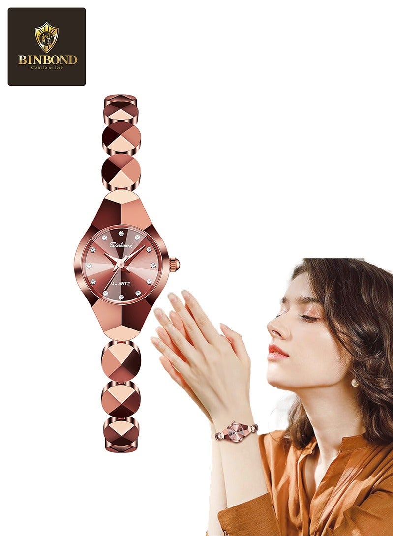 BINBOND Women's Steel Strap Quartz Watch Waterproof Elegant Watch Ladies Gifts - Image 1