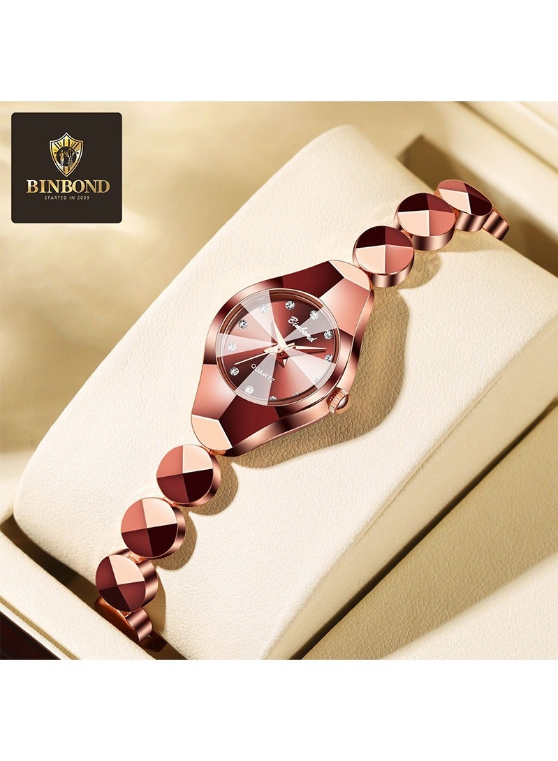BINBOND Women's Steel Strap Quartz Watch Waterproof Elegant Watch Ladies Gifts - Image 2