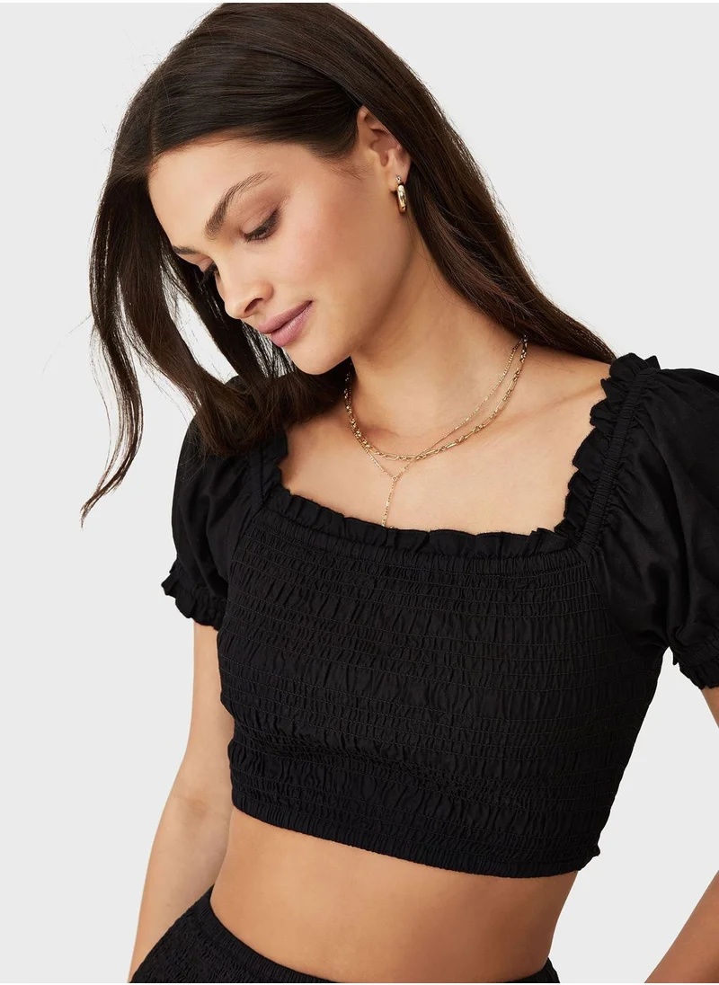 Cotton On Puff Shirred Top