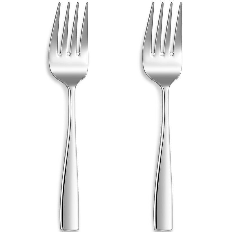 KEAWELL Premium Louis Table Utensils, 18/10 Stainless Steel, Squared Edge, Mirror Finish, Dishwasher Safe (Serving Forks, Set of 2) - Image 1