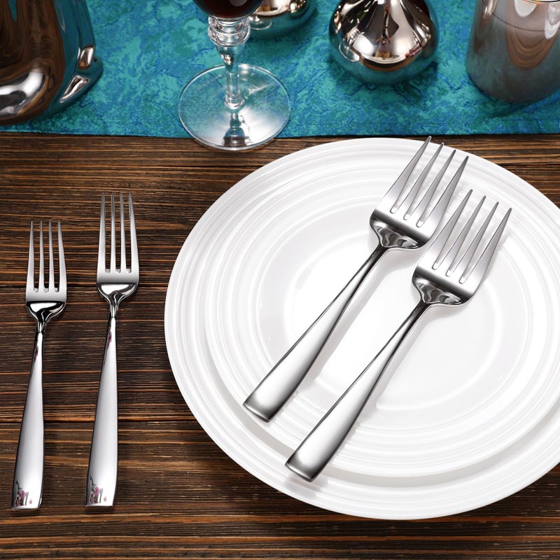 KEAWELL Premium Louis Table Utensils, 18/10 Stainless Steel, Squared Edge, Mirror Finish, Dishwasher Safe (Serving Forks, Set of 2) - Image 2