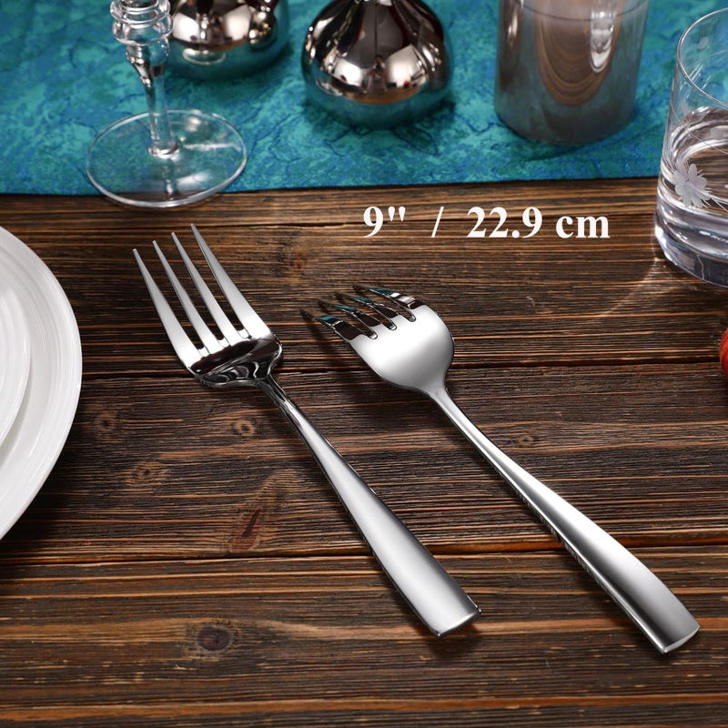 KEAWELL Premium Louis Table Utensils, 18/10 Stainless Steel, Squared Edge, Mirror Finish, Dishwasher Safe (Serving Forks, Set of 2) - Image 3