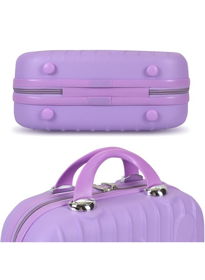NFI essentials NFI essentials Hard Shell Vanity Cases for Women Travel Portable Carrying Cosmetic Case Suitcase Organizer Makeup Storage Box for Girls Toiletries Bag (Purple)  - Image 3