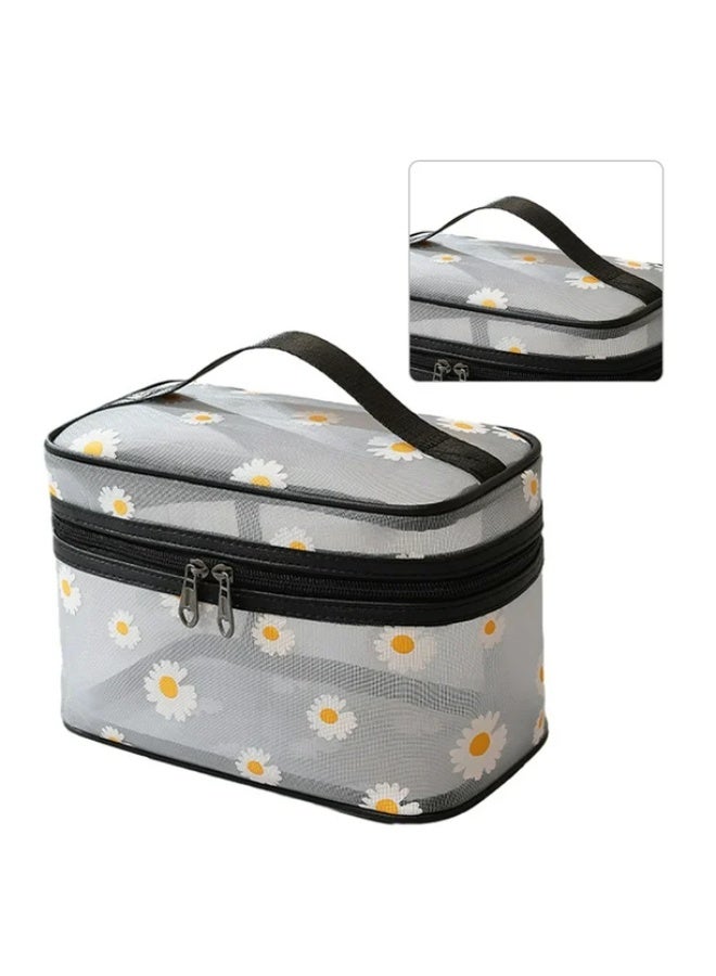 Daisy Flowers Makeup Bag Zipper Pouch Cosmetic Bag for Business Travel Work - Image 1