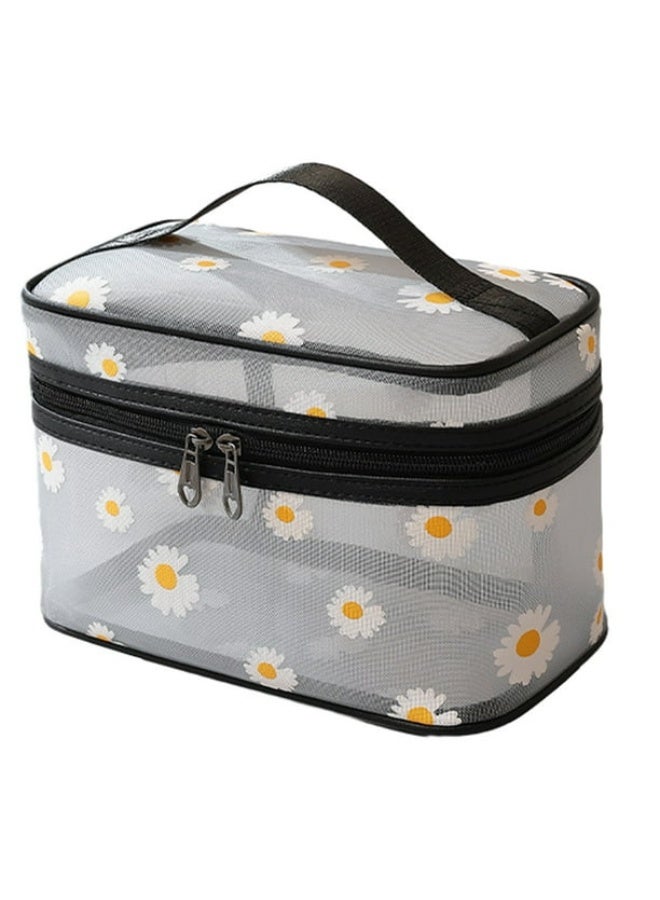 Daisy Flowers Makeup Bag Zipper Pouch Cosmetic Bag for Business Travel Work - Image 2