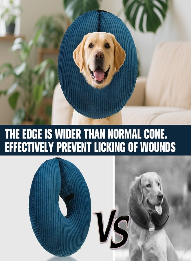 BINGPET Inflatable Dog Cone Collar Alternative After Surgery,Soft Recovery Cone for Dogs to Stop Licking,Protective Neck Donut E Collar Adjustable for Small Medium Large Dogs & Cats(Navy Blue,XL) - Image 4